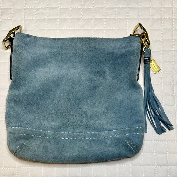 COACH Vintage Legacy Soft Slim Suede Duffle Crossbody 2004 Chambray Blue 1419 - Picture 9 of 15